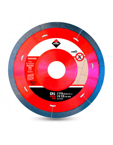Disque diamant pourgrès porcelaine j-slot cpj ø115mm superpro r32932 rubi