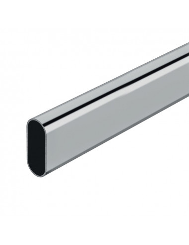 Stor planet barre d'armoire ovale chromée 200cm