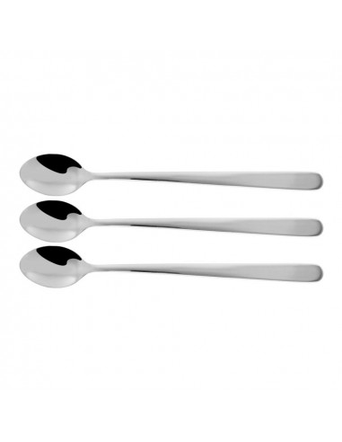 Set 3 longues cuillères à boisson en acier inoxydable. 19cm fm