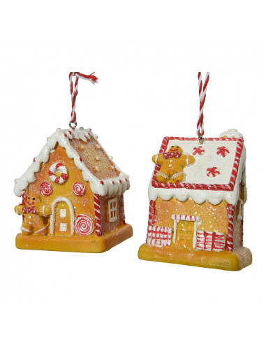 Polyresin maison gingerman design assorties 6,5x5x7cm