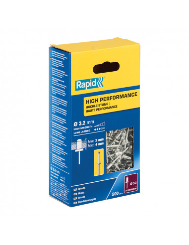 Coffret 500 rivets ø3.2x8mm haute performance 5001431 rapid