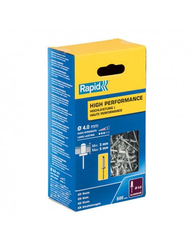 Coffret 500 rivets ø4x8mm - hautes performances 5001432 rapid