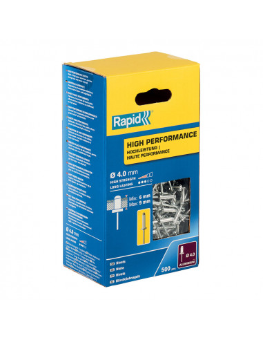 Coffret 500 rivets ø4x12mm - haute performance 5001434 rapide