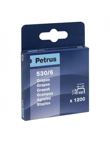 Boîte 1200 agrafes mod. 530/6mm 77513 petrus