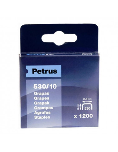 Boîte 1200 agrafes mod. 530/10mm 77515 petrus