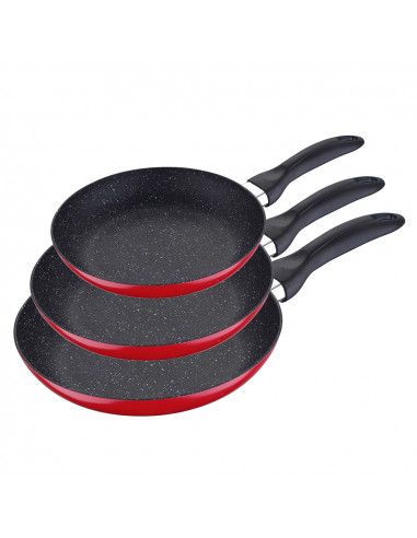 Set 3 poêles (16+20+24cm) aluminium pressé sg-6855 san ignacio
