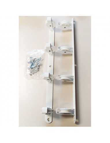 Porte-vêtements mural basic avec 4 poulies blanc 47x5x5cm.