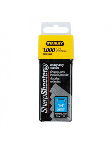 Boite 1000 agrafes type g (4/11/140) 6mm 1-tra704t stanley
