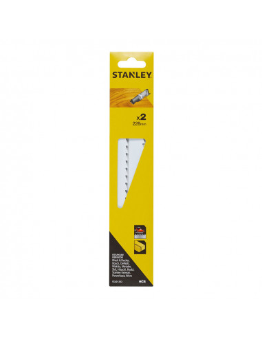 Pack 2 lames de scie sabre 22.8cm épaisseur et coupe droite sta21232-xj stanley