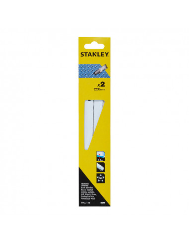 Pack 2 lames sabre sabre 22.8cm bi-metal metal epais sta22142-xj stanley