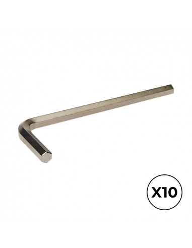Pack 10 cle hexagonale nickelee 2mm-5/64" 040011 irimo