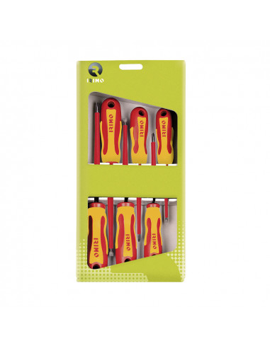 Jeu de 6 tournevis 1000v 4 plats, 2ph boite carton 459v-6-c irimo
