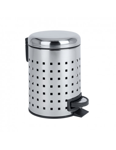 Seau à pédale en acier inoxydable leman, perforé, 3l 22445100 wenko