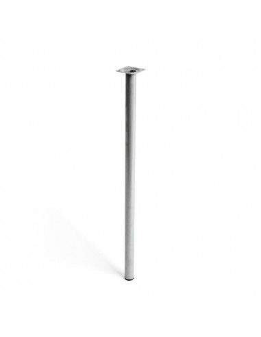 Pied cylindrique en acier couleur chrome mat mod. 401g. dimensions ø3x80cm 2-401g.800.38 rei