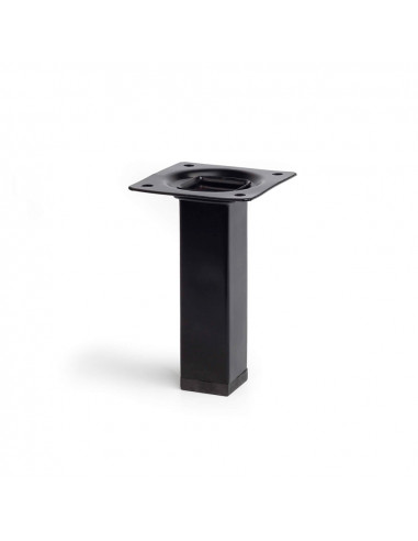 Pied carré en acier couleur noir mod.400g. dimensions 2,5x2,5x10cm rei