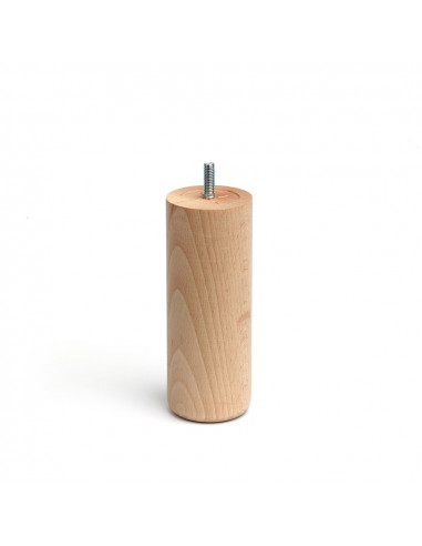 Pied cylindrique en bois hêtre couleur brut mod.447. dimensions ø5,6x15cm rei