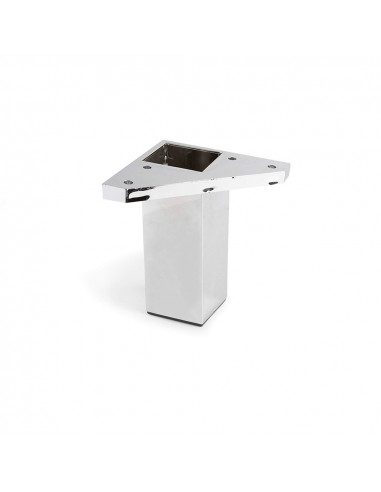 Pied de coin carré abs couleur chromé poli mod.972. dimensions 4,2x4,2x10cm rei