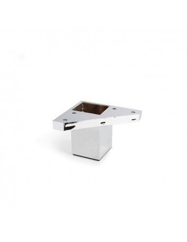 Pied de coin carré abs couleur chromé poli mod.972. dimensions 4,2x4,2x6cm rei