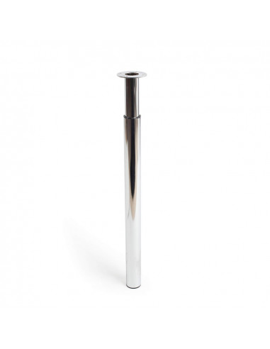 Pied extensible cylindre en acier couleur chromé poli mod.406e. hauteur 71/110cm. rei