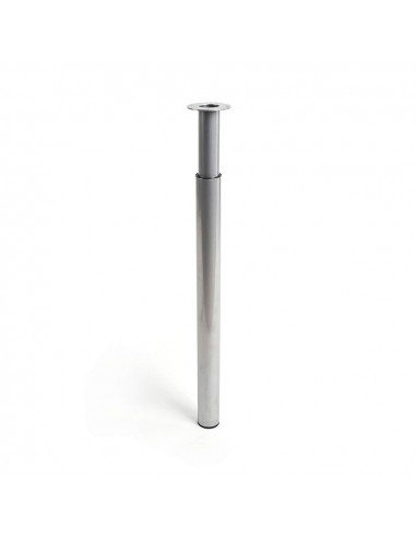 Pied réglable cylindre en acier couleur aluminium mod.406e. hauteur 71/110cm. rei