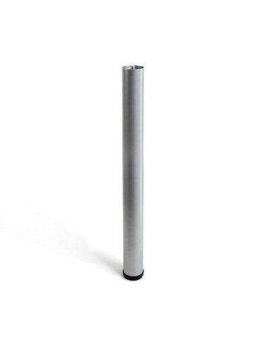 Pied réglable cylindre en acier couleur aluminium mod.406g. hauteur 71cm. rei