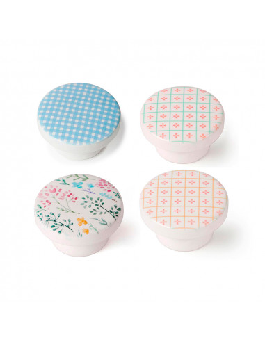 Lot 4 boutons ronds pour meuble bois illustré mod. m3 ø38mm. rei