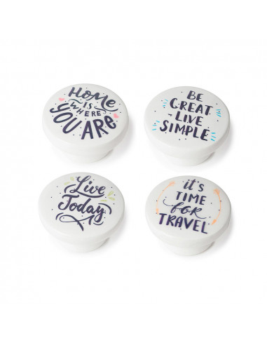 Lot 4 boutons ronds pour meuble bois illustré mod. m7 ø38mm. rei
