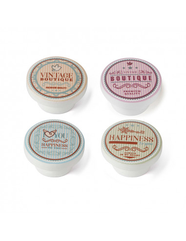 Lot 4 boutons ronds pour meuble bois illustré mod. m8 ø38mm. rei