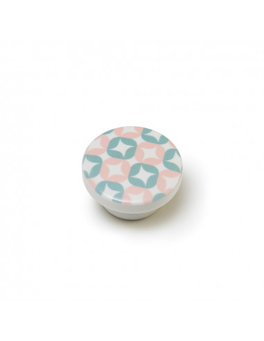 Lot 4 boutons ronds pour meuble bois rose mod. e222 ø40mm. rei