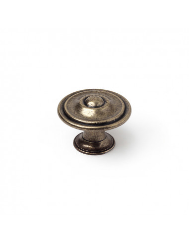 Lot 4 boutons ronds pour meuble métal vieux laiton mod. 3110 ø35mm. rei