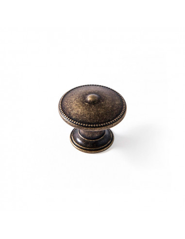 Lot 4 boutons ronds pour meuble métal vieux laiton mod. 3121 ø30mm. rei