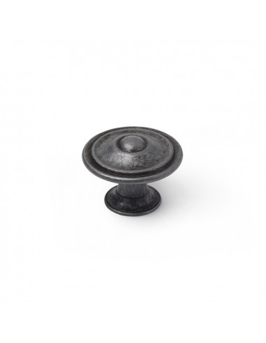 Lot 4 boutons ronds pour meuble métal vieil argent mod. 3110 ø35mm. rei