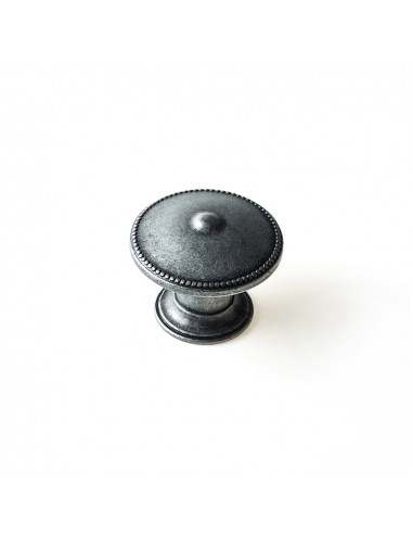 Lot 4 boutons ronds pour meuble métal vieil argent mod. 3121 ø30mm. rei