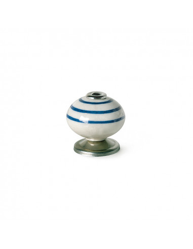 Lot 4 boutons ronds pour meuble porcelaine bleu mod. e501 ø40mm. rei