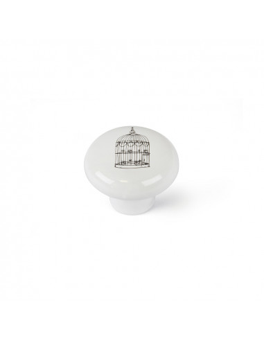 Lot 4 boutons ronds pour meuble porcelaine illustré mod. e815 ø40mm. rei