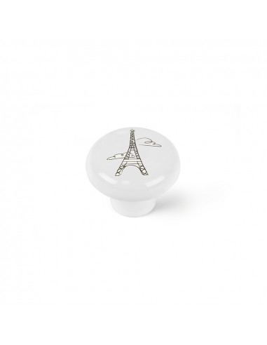 Lot 4 boutons ronds pour meuble porcelaine illustré mod. e816 ø40mm. rei