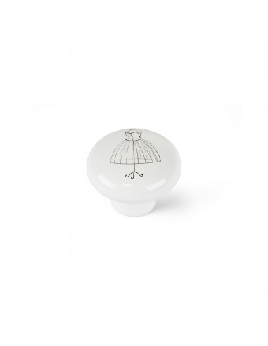 Lot 4 boutons ronds pour meuble porcelaine illustré mod. e817 ø40mm. rei