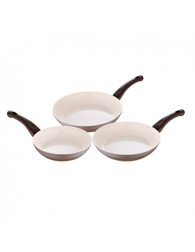 Set 3 poêles (18+22+26cm) aluminium forgé ind. sg-6121 nature san ignacio