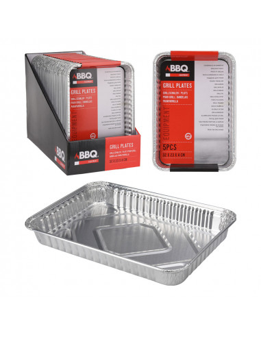 Pack 5 plateaux jetables pour barbecue