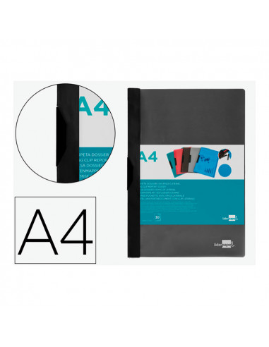 Folder dossier clip lateral pp din a4 noir liderpapel