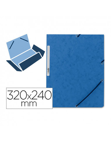 Pochette en caoutchouc kf02167 carton bleu avec rabat din a4 q-connect