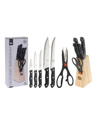 Porte couteaux 5 pièces + 1 ciseaux de cuisine