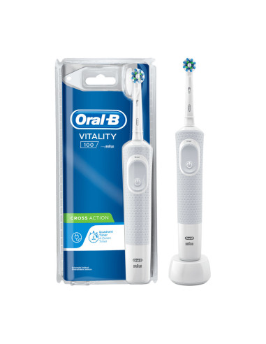 Oral-b brosse électrique vitalité blanche action croisée