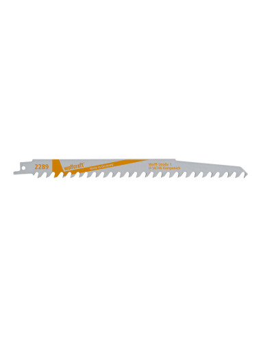 Pack 2 cv lames de scie sabre, bois, brut, longueur 240mm 2289000 wolfcraft