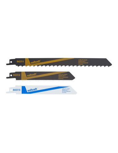 Pack 3 lames de scie sabre 8437000 wolfcraft