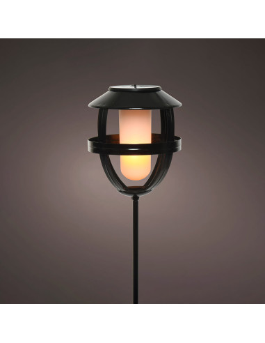 Torche solaire en métal avec effet flamme 898216