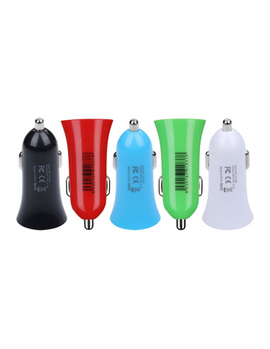 Chargeur voiture usb couleurs assorties nk