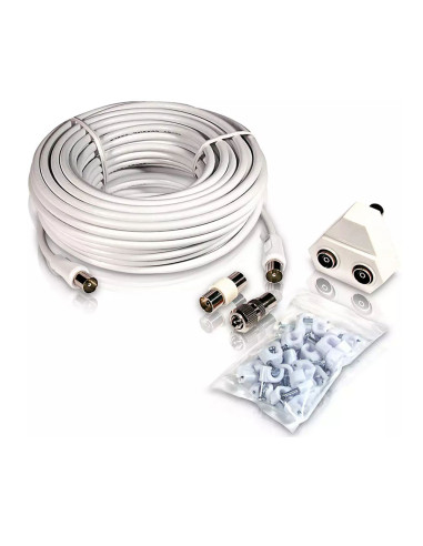 Câble d'antenne tv coaxial type pal 15m swv2209w/10 philips
