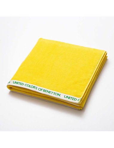 Serviette de plage 160x90cm jaune benetton