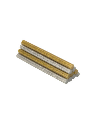 Barres de colle decoration et hobby ø8x95mm paillettes or+argent 430208 salki